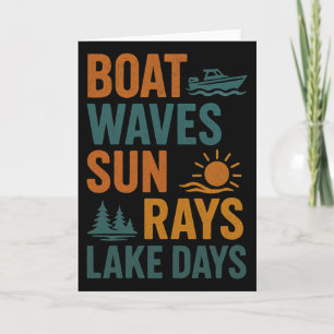 Carte Vagues de bateau rayons de soleil jours de lac Été