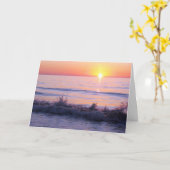 Carte Vagues de coucher de soleil sympathy (Fleur jaune)