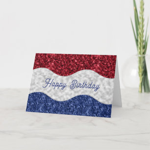 Carte Vagues de mosaïque patriotique d'anniversaire