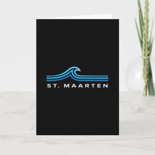 Carte Vagues de Saint-Martin Vintage Hommes Femmes Fille