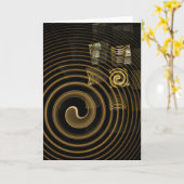 Carte Vagues dorées hypnotiques Art abstrait moderne (Fleur jaune)