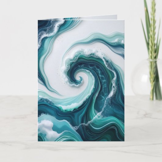 Carte vagues océaniques abstraites (Devant)