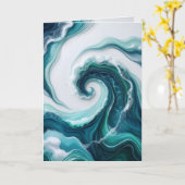 Carte vagues océaniques abstraites (Fleur jaune)