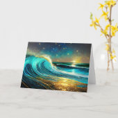 Carte Vagues océaniques clignantes (Fleur jaune)