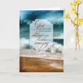 Carte Vagues océaniques de réconfort chrétien (Fleur jaune)