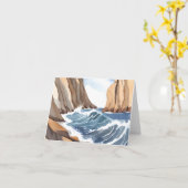 Carte Vagues océaniques qui s'écrasent | Aquarelle de pl (Fleur jaune)