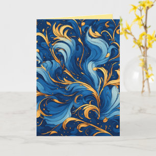 Carte Vagues royales de fantaisie Tourbillons de bleu et