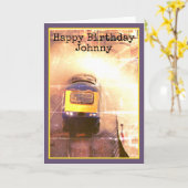 Carte Vagues sur le train, joyeux anniversaire, personna (Fleur jaune)