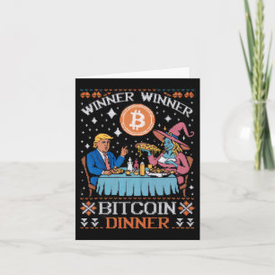 Carte Vainqueur du dîner Bitcoin Ugly Trump Xmas Sweat