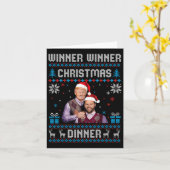 Carte Vainqueur du dîner de Noël Père Noël Trump Ugly Sw (Fleur jaune)