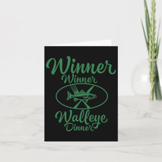 Carte Vainqueur Walleye Dîner - Funny Fishing Fishe (Devant)