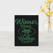 Carte Vainqueur Walleye Dîner - Funny Fishing Fishe (Fleur jaune)