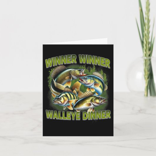 Carte Vainqueur Walleye Dinner Funny Walleye Fishing (Devant)