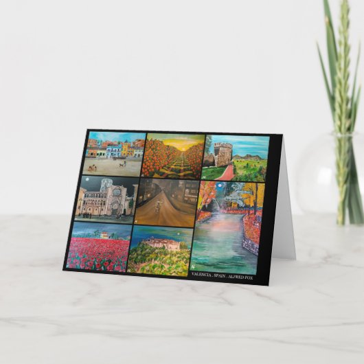 Carte Valence Espagne Collage de tableaux par Alfred Fox (Devant)