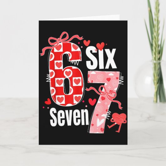 Carte Valentin 67 Six Seven Coquette Cœur Arc Valentin (Devant)