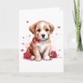 Carte Valentin adorable de chiot (Devant)