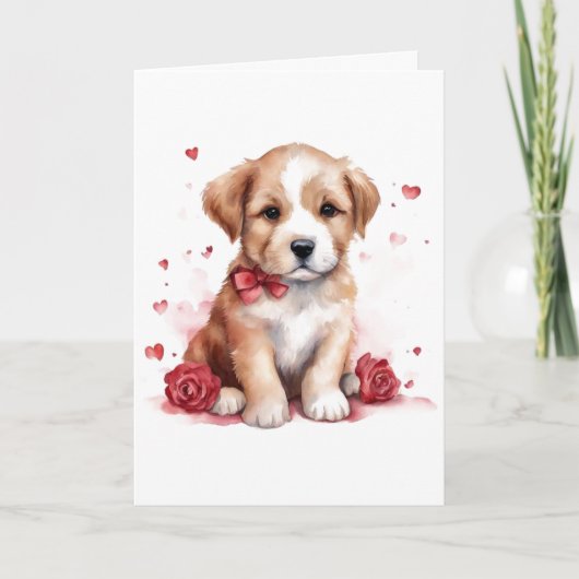 Carte Valentin adorable de chiot (Devant)