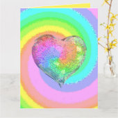 Carte Valentin Arc-en-Ciel (Fleur jaune)