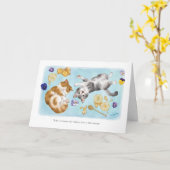 Carte Valentin Cozy Cat (Fleur jaune)