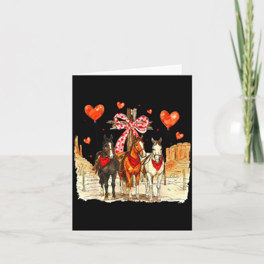 Carte Valentin de cheval occidental drôle Saint-Valentin (Devant)
