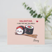 Carte Valentin de classe "Sushi, comme vous roulez" (Debout devant)