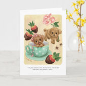 Carte Valentin de l'Amour de Chien (Fleur jaune)