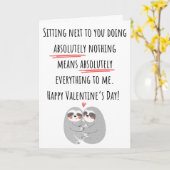 Carte Valentin drôle assis à côté de vous plié (Fleur jaune)