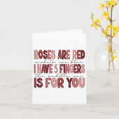 Carte Valentin drôle j'ai 5 doigts celui du milieu est (Fleur jaune)