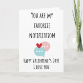 Carte Valentin drôle Vous êtes ma notification préférée (Devant)