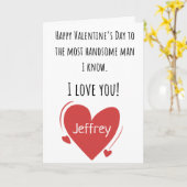 Carte Valentin Homme le Plus Beau avec Nom Enveloppé (Fleur jaune)