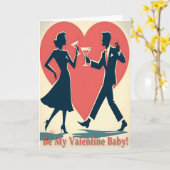 Carte Valentin Moderne de Milieu Couple de Danseurs Hip (Fleur jaune)