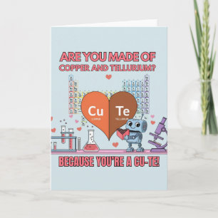 Carte Valentin nerd de science scientifique Étudiant en 