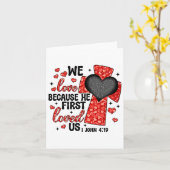 Carte Valentin Nous aimons parce qu'il nous a d'abord ai (Fleur jaune)