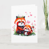 Carte Valentin panda mignon (Devant)