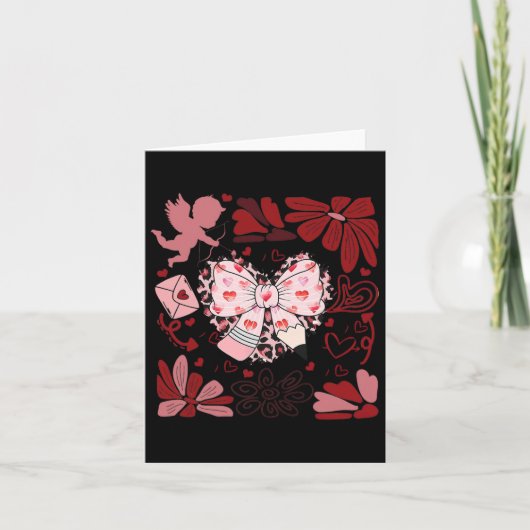 Carte Valentin Rétro Boho Crayon Arc Enseigner Est Un Tr (Devant)