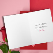Carte Valentin rouge et rose Coeur Saint Valentin