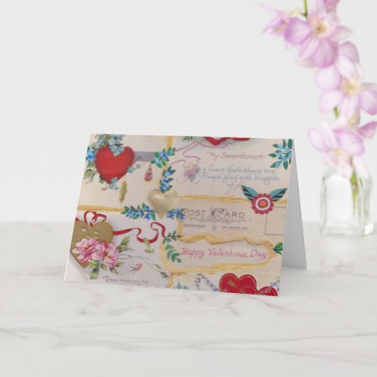 Carte valentin vintage (Orchidée)