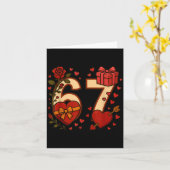 Carte Valentine 67 Meme Six Seven Funny Gen Alpha (Fleur jaune)