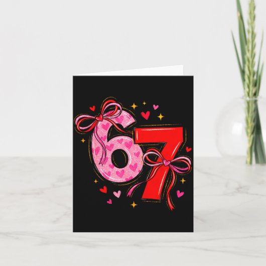 Carte Valentine 67 Six Seven Heart Coquette Bow Valentin (Devant)