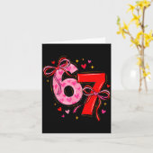 Carte Valentine 67 Six Seven Heart Coquette Bow Valentin (Fleur jaune)