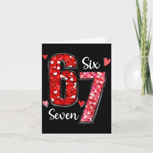 Carte Valentine 67 Six Seven Meme Rose Hearts Valentine’ (Devant)