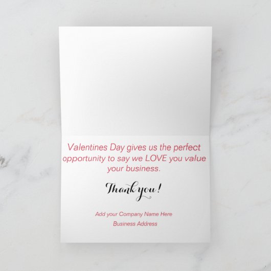 Carte Valentine Affaires (Intérieur)