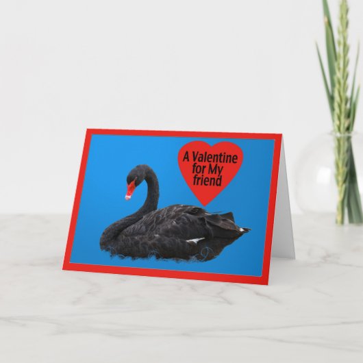 Carte Valentine Black Swan pour Ami (Devant)