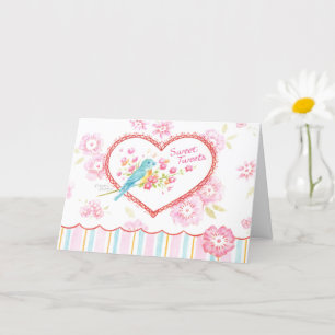 Carte Valentine Blue Bird Sweet Tweete Des Voeux Lumineu
