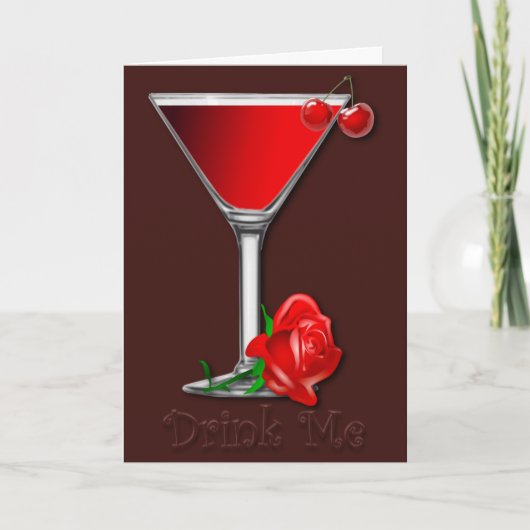 Carte Valentine Cherry Martini (Devant)