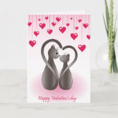 Carte Valentine Coeur de la queue de chat (Devant)