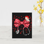 Carte Valentine Coquette Bow Nurse Stethoscope Nursing D (Fleur jaune)