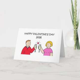 Carte Valentine Couple Cartoon Card