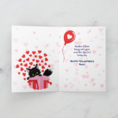 Carte Valentine Cute Kitten et Heart Balloon (Intérieur)