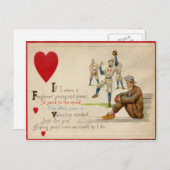 Carte Valentine de baseball Retro vintage (Devant / Derrière)